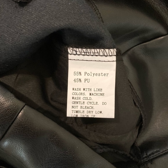 NWT ,fashion original design black faux leather shorts high waisted size … - Picture 12 of 16